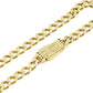 Pulsera Cubana Oro 10k Zirconias Unisex 18 Cm X 5 Mm 6.1g Amarillo 6 Cm 18 Cm