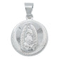 Dije Medalla Diamantada Virgen Guadalupe Plata 925 2 Cm Plateado