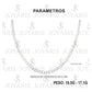Cadena Cubana Diamantada Barbada Hombre Plata925 60cm X 5mm
