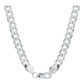 Cadena Cubana Gruesa Cerrada Hombre Plata 925 65 Cm X 7 Mm