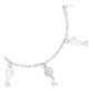 Pulsera Ajustable San Benito Pequeña Medallas Plata Ley 925
