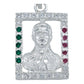 Dije Cuadrado Jesús Malverde Zirconias Plata Solida 925