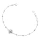 Pulsera Ajustable Nudo Bruja Esmaltado Mujer Plata 925 - Blanco - 19 Cm