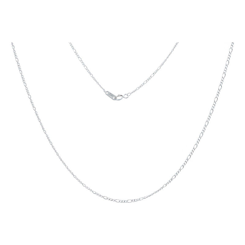 Cadena Tejido Fígaro 3x1 Plata Solida .925 40cm X 0.15cm Plateado