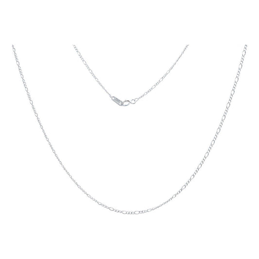 Cadena Tejido Fígaro 3x1 Plata Solida .925 40cm X 0.15cm Plateado