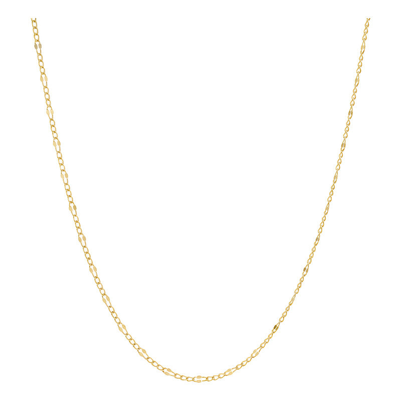 Cadena Granito Fígaro Mujer Regalo Oro 10k 45 Cm X 1 Mm 1.1g - Amarillo