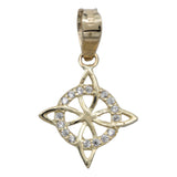 Mini Dije Nudo De Bruja Celta Zirconias Amuleto Dama Oro 10k Dorado