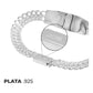 Joyaris Esclava Petatillo Placa Diamantada Plata 925 Hombre Plateado 21 Cm