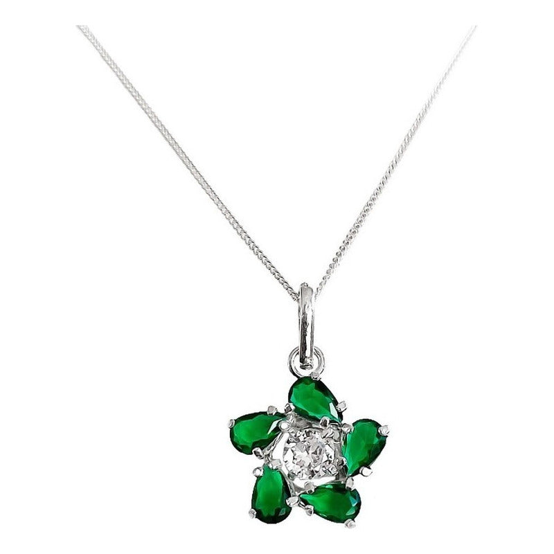Collar Dije Flor Promesa Regalo Amor Mujer Plata Ley 925