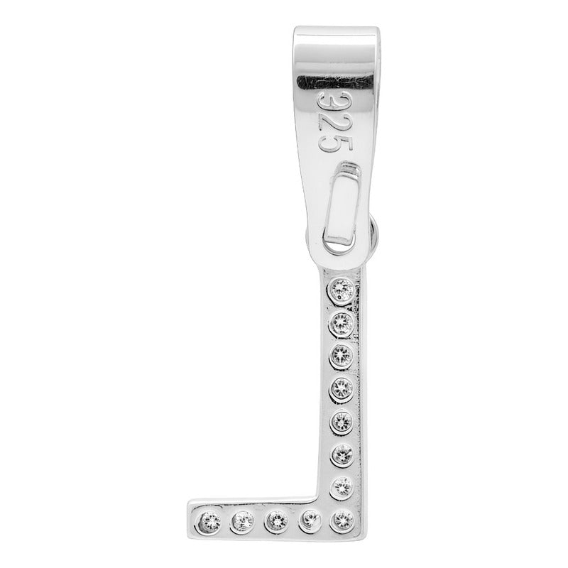 Dije Inicial De Plata 925 Zirconias  2 Cm Regalo Para Mujer L