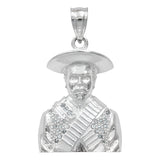 Dije Busto Emiliano Zapata Zirconias México Patria Plata 925 Plateado