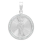 Dije Medalla Diamantada San Judas Zirconias Plata 925 2.3 Cm Blanco