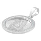 Dije Medalla Virgencita Guadalupe Zirconias Plata 925 2.3 Cm Blanco