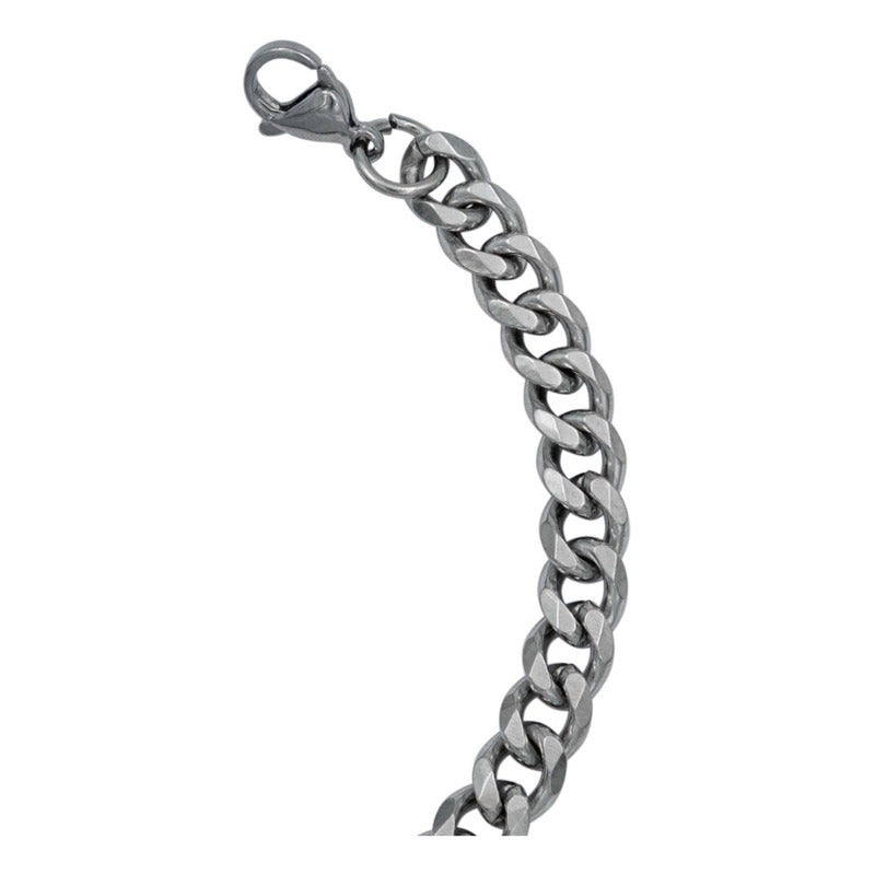 Pulsera Esclava Hombre Y Mujer Cubano Eslabón Acero Plata