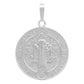 Dije Medalla Doble Vista San Benito Cruz Plata 925 2.5 Cm Plateado