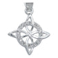 Dije Mini Nudo De Bruja Zirconias Plano Con Cadena Plata 925