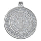 Dije Medalla San Benito Oración Zirconias Plata 925 2 Cm