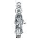 Pulsera Rolo Gruesa Santa Muerte Grande Zirconias Plata 925