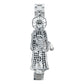 Pulsera Rolo Gruesa Santa Muerte Grande Zirconias Plata 925