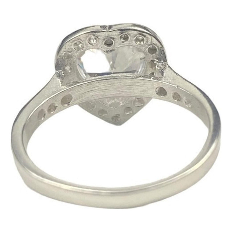 Anillo Solitario Corazón Compromiso Promesa Plata 925