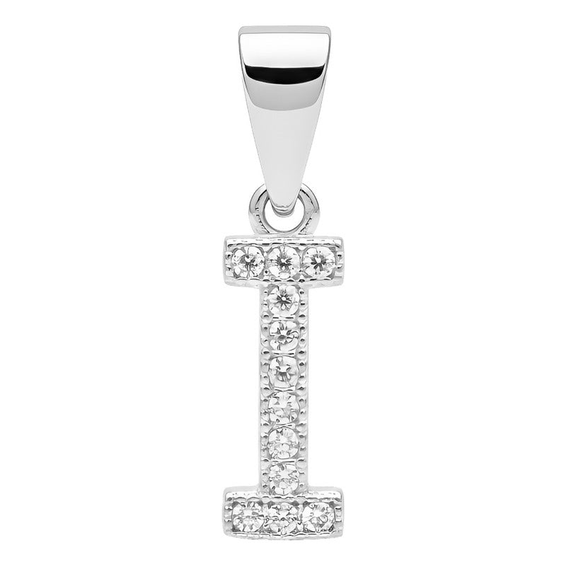 Dije Inicial De Plata 925 Zirconias  2 Cm Regalo Para Mujer I