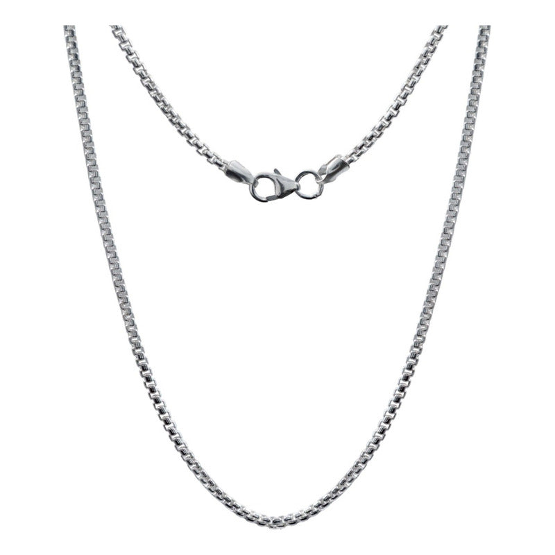 Cadena Collar Box Cubo Unisex Plata Italy 925 60cm X 2mm