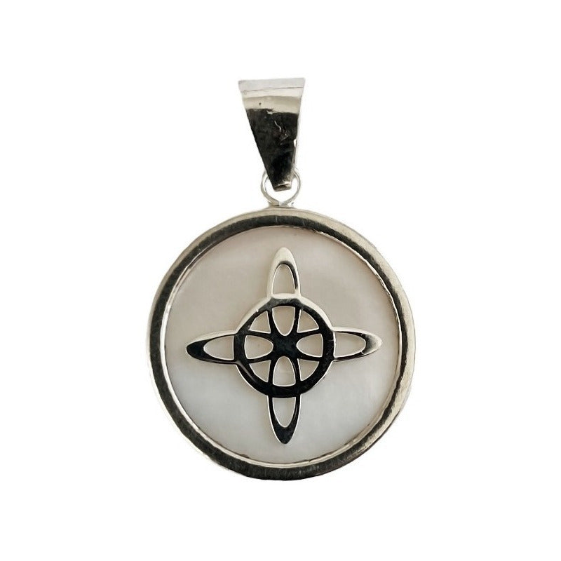 Collar Ajustable Caucho Nudo De Bruja Encapsulada Plata 925