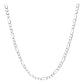 Cadena Figaro 3x1 Diamantada Hombre Plata 925 70 Cm X 5 Mm Plateado
