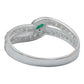 Anillo Mujer Promesa Amor Plata Esmeralda Certificado 0.15ct