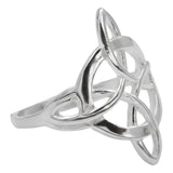 Anillo Nudo De Bruja Celta Liso De Plata Ley .925 Amuleto 9 Plateado