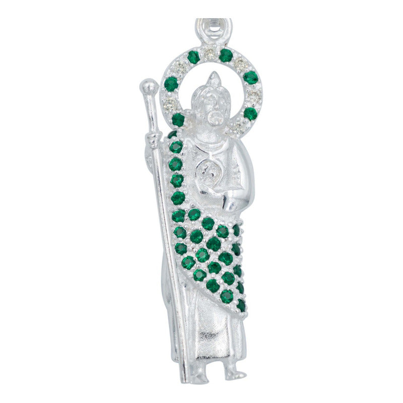 Dije San Judas Zirconias Regalo Hombre Mujer Plata 925