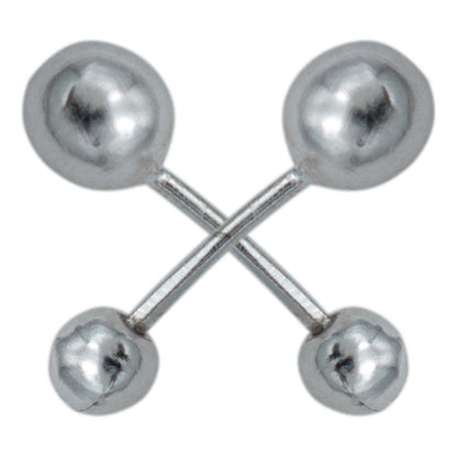 Arete Broquel Dormilona Bola Bebe Agujerar 3.5 Mm Plata 925