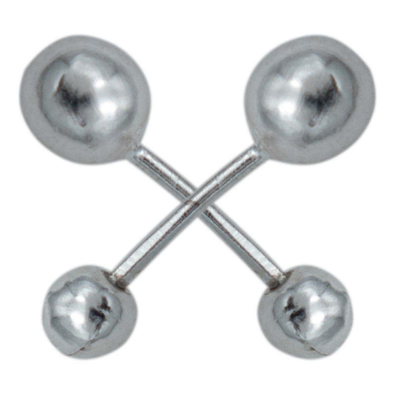 Arete Broquel Dormilona Bola Bebe Agujerar 3.5 Mm Plata 925
