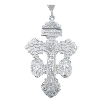 Dije Cruz Perdón Cristo San Benito Virgen Plata S925 6.1 Cm