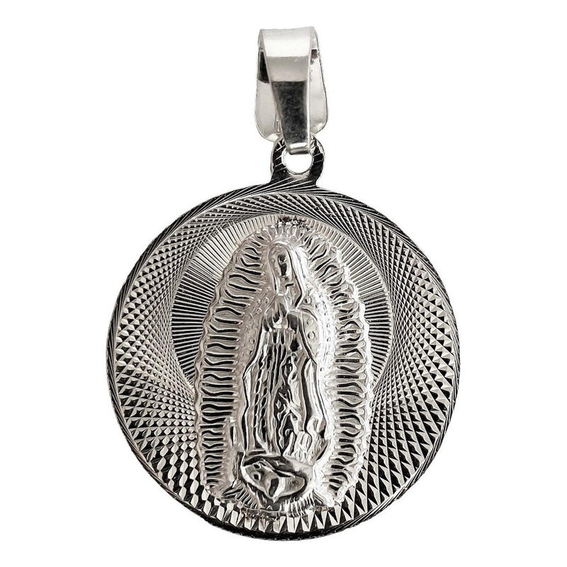 Medalla Con Doble Vista San Judas Virgen Guadalupe Plata 925