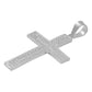 Dije Cruz Grande Plana Zirconias Hombre Plata 925 4.6 Cm Blanco