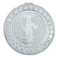 Dije Medalla San Benito Mediana Zirconias Plata Pura 999