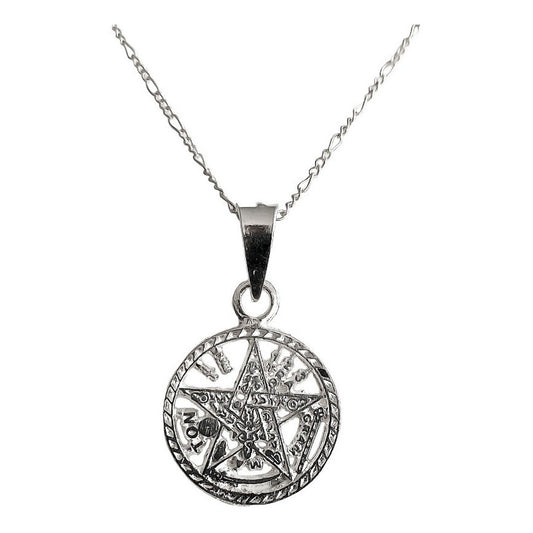 Dije Medalla Tetragramaton Diamantada +cadena Plata Ley S925