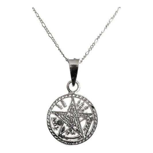 Dije Medalla Tetragramaton Diamantada +cadena Plata Ley S925
