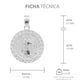 Dije Doble Vista San Benito Zirconias Unisex Plata 925 1.6cm