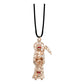 2 Piezas Collar Dije Santa Muerte Calavera Piedra Caucho