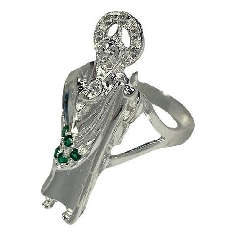Anillo San Judas Tadeo Con Zirconias Plata Solida 925