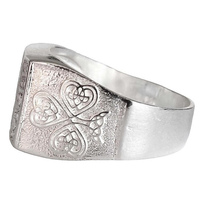 Anillo De Cuadro San Judas Tadeo Con Zirconias Plata Ley 925