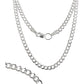 Cadena Cubana Gruesa Plata S925  Hombre Barbado 55cm X 4mm