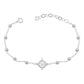 Pulsera Ajustable Nudo Bruja Zirconia Bola 3 Mm Plata 925
