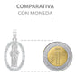 Dije San Judas Liso Borde Zirconias Unisex Plata 925 2.7 Cm