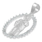 Dije San Judas Liso Borde Zirconias Hombre Plata 925 3.7 Cm