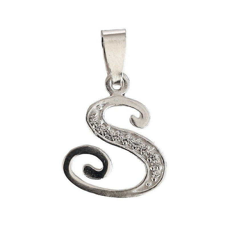 Dije Iniciales Abecedario Zirconias  Plata Solida Ley 925
