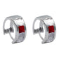 Aretes Huggies Grandes Mujer Regalo 2 Zirconias Plata 925