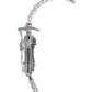 Pulsera Santa Muerte Esclava Zirconias Plata Solida Ley S925
